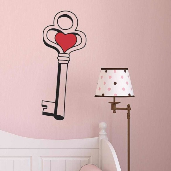 Adesivo Decorativo Chave Coracao Medidas 0,59x1,44 Metros