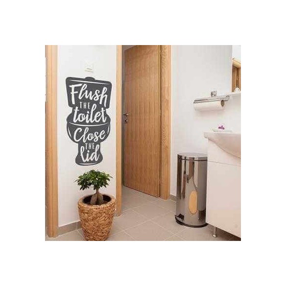 Adesivo Decorativo Flush The Toilet Medidas 0,59x1,12 Metros (Dê descarga e feche a tampa)