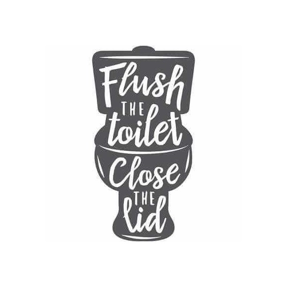 Adesivo Decorativo Flush The Toilet Medidas 0,59x1,12 Metros (Dê descarga e feche a tampa)