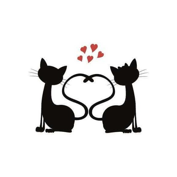 Adesivo Decorativo Gatos Coracao Medidas 0,79x0,59 Metros