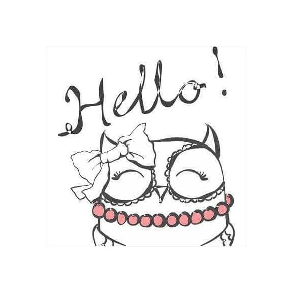 Adesivo Decorativo Hello Coruja Medidas 0,59x0,66 Metros (Olá!)