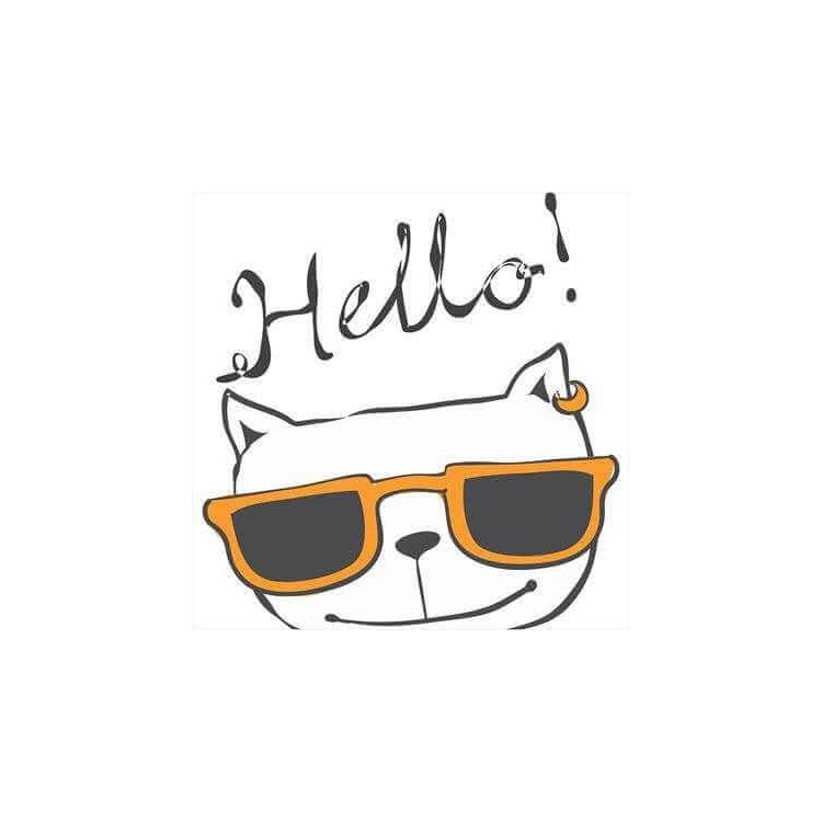Adesivo Decorativo Hello Gato Medidas 0,59x0,61...