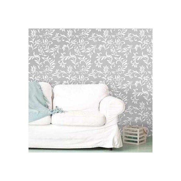 Papel de Parede Adesivo Arabesco Branco e Cinza 169498982