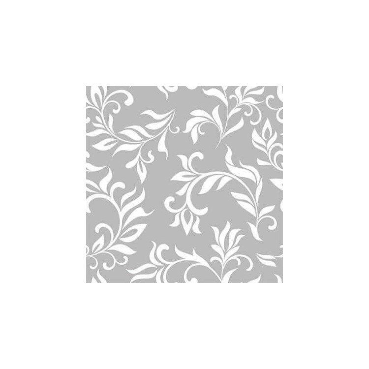 Papel de Parede Adesivo Arabesco Branco e Cinza...