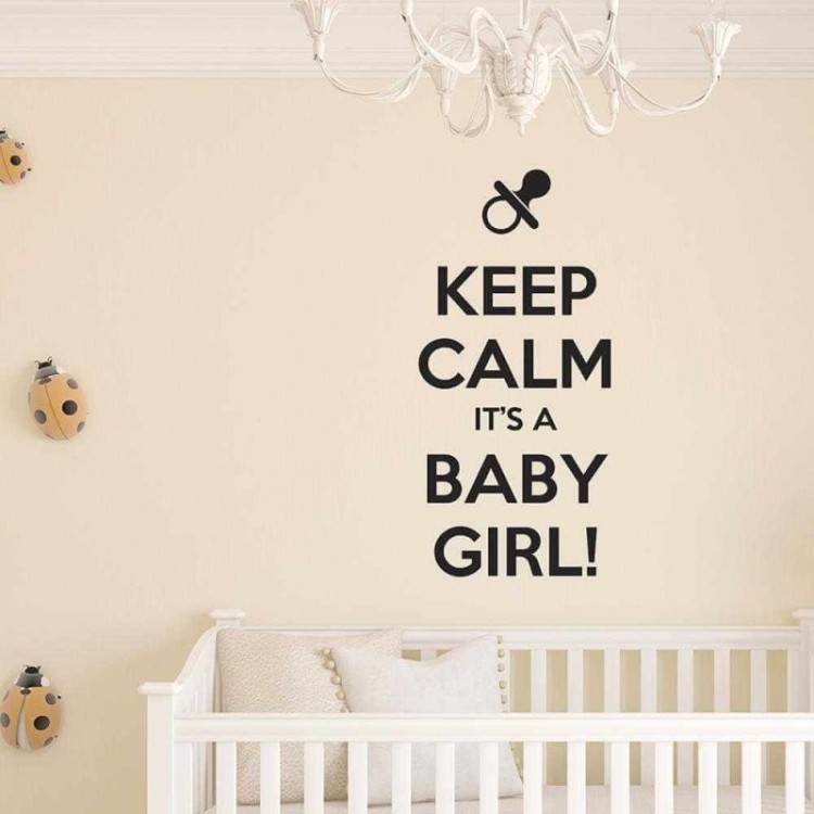 Adesivo Decorativo Keep Calm Its A Baby Girl Medidas 0,59x1,25 Metros (Fique calmo e é menina!)
