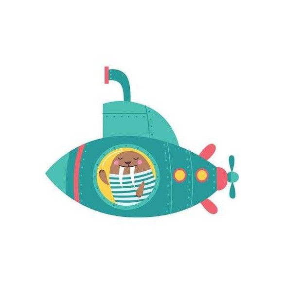 Adesivo Decorativo Leao Marinho Submarino Medidas 0,75x0,59 Metros