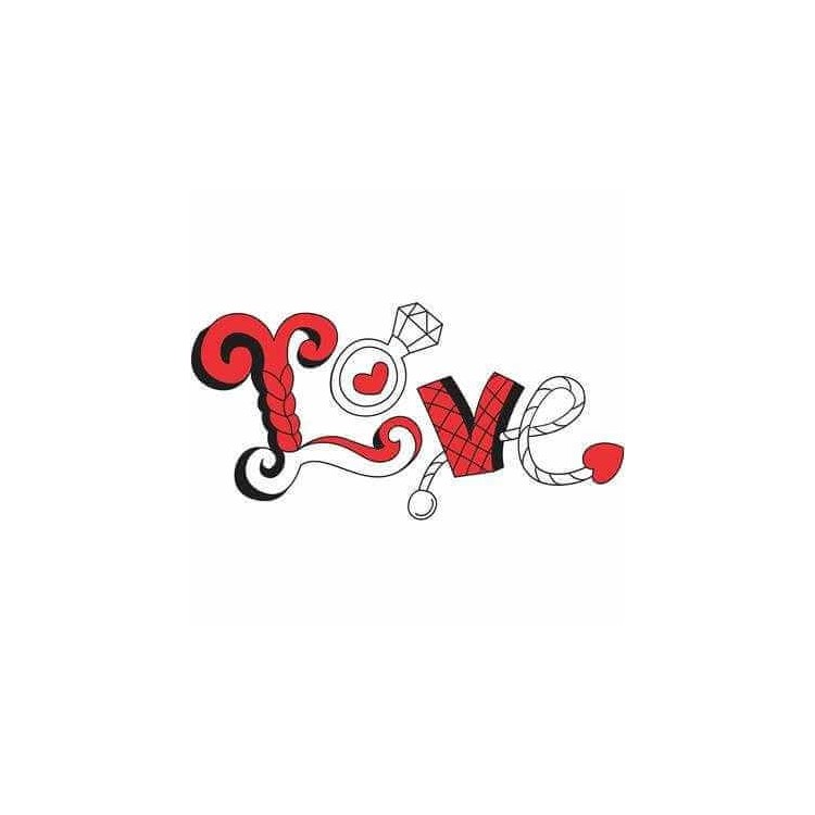Adesivo Decorativo Love Anel Medidas 1,13x0,59...