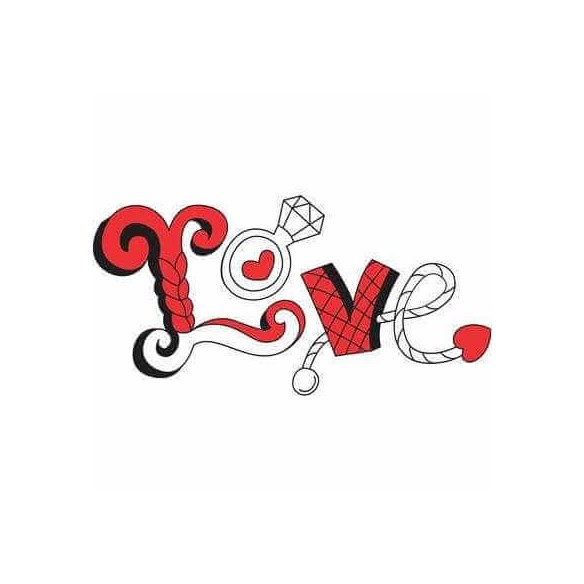 Adesivo Decorativo Love Anel Medidas 1,13x0,59 Metros (Amor)