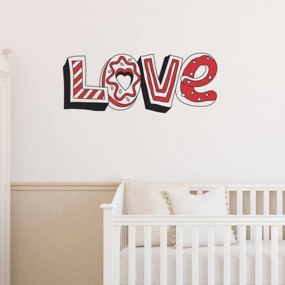 Adesivo Decorativo Love Doce Medidas 1,26x0,59 Metros (Amor)