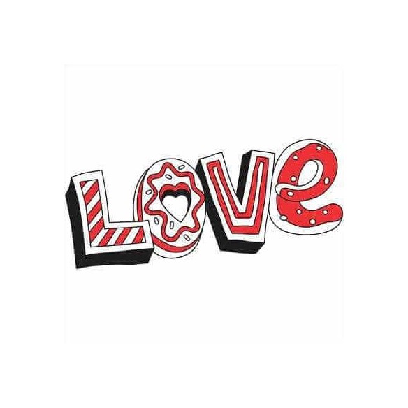 Adesivo Decorativo Love Doce Medidas 1,26x0,59 Metros (Amor)