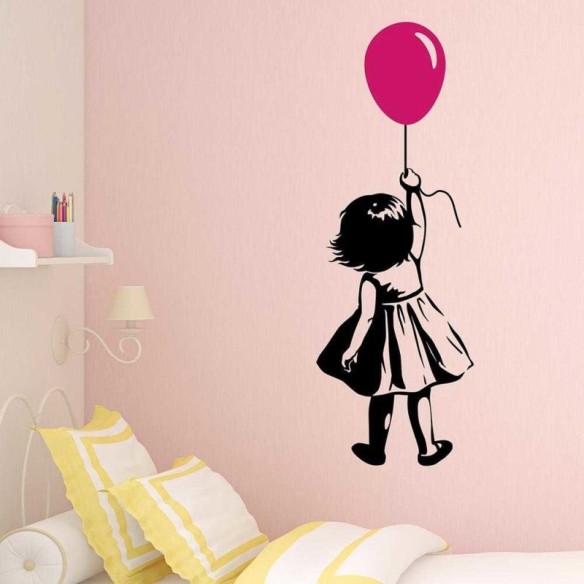 Adesivo Decorativo Menina Balao Medidas 0,59x1,66 Metros