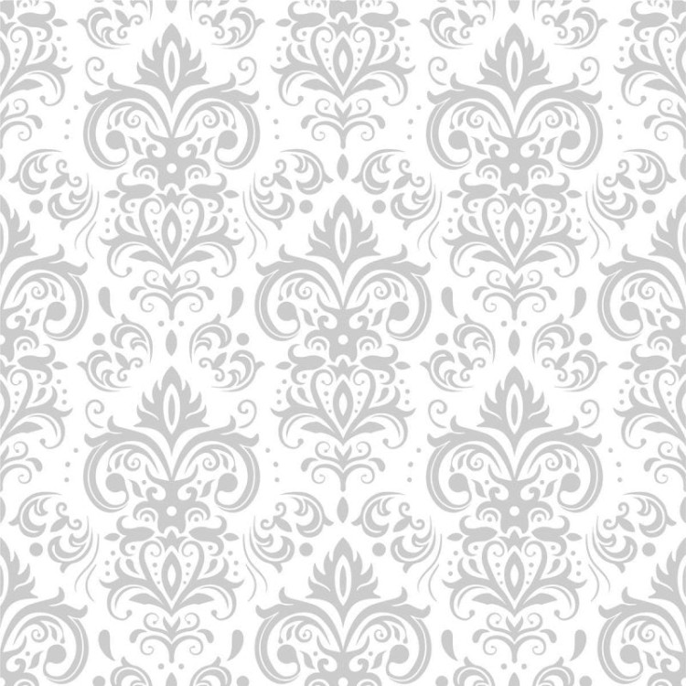 Papel de Parede Adesivo Arabesco Branco e Cinza...