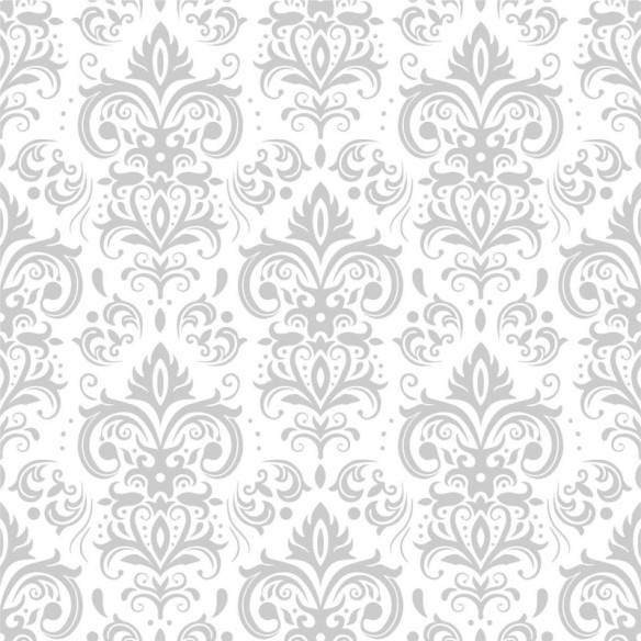 Papel de Parede Adesivo Arabesco Branco e Cinza N09006