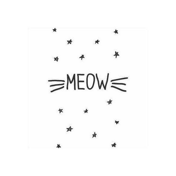 Adesivo Decorativo Meow Medidas 0,59x0,88 Metros (Miau)
