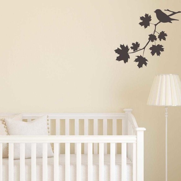 Adesivo Decorativo Passaro Inverno Galho Medidas 0,66x0,59 Metros