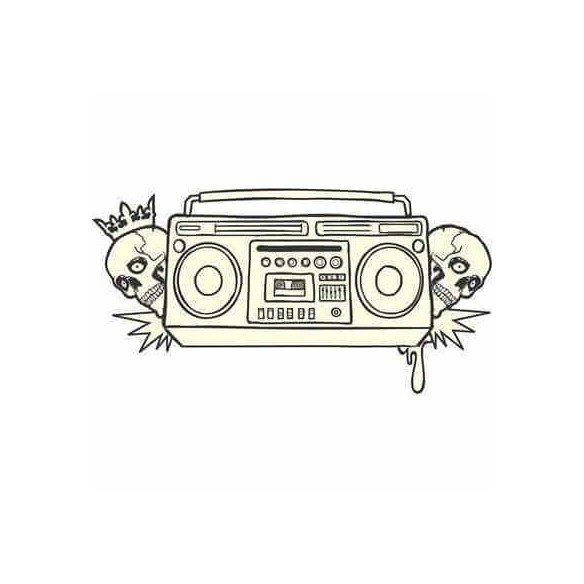 Adesivo Decorativo Radio Caveira Medida 1,13x0,59 Metros