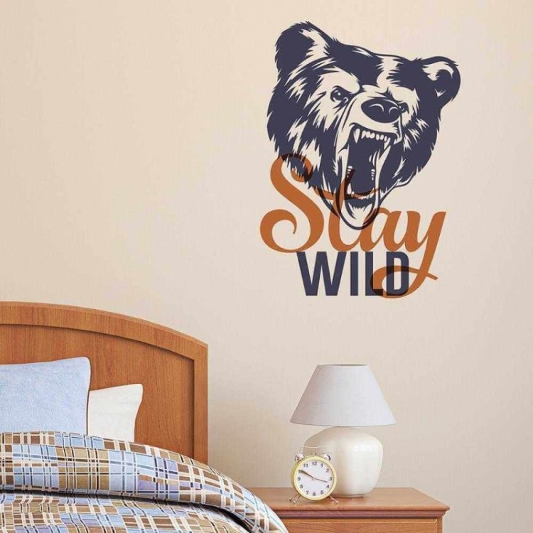 Adesivo Decorativo Stay Wild Medidas 0,59x0,81 Metros (Continue selvagem)