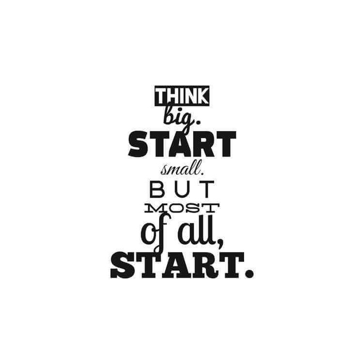 Adesivo Decorativo Think Big Start Small Medida...