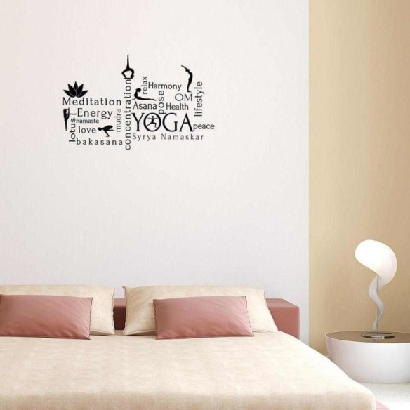 Adesivo Decorativo Yoga Medida 0,93x0,59 Metros (Meditação, energia, amor, relaxar, saúde, harmonia, estilo de vida, paz