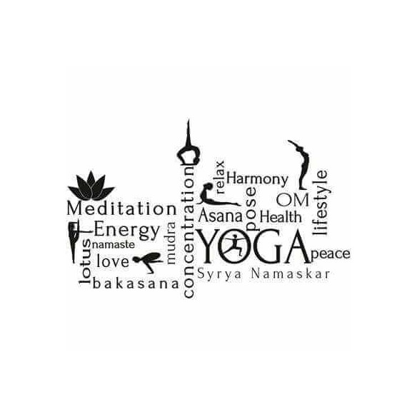 Adesivo Decorativo Yoga Medida 0,93x0,59 Metros (Meditação, energia, amor, relaxar, saúde, harmonia, estilo de vida, paz