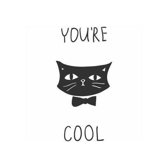 Adesivo Decorativo You're Cool Gato Preto Medidas 0,59x1,2 Metros (Você é legal)