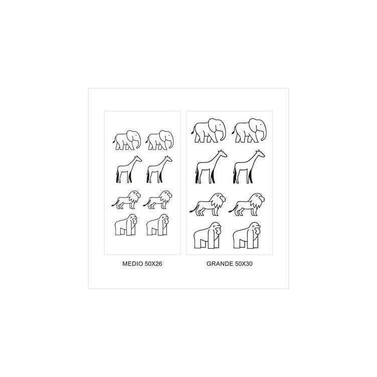 Cartela Adesivo Decorativo animais selva