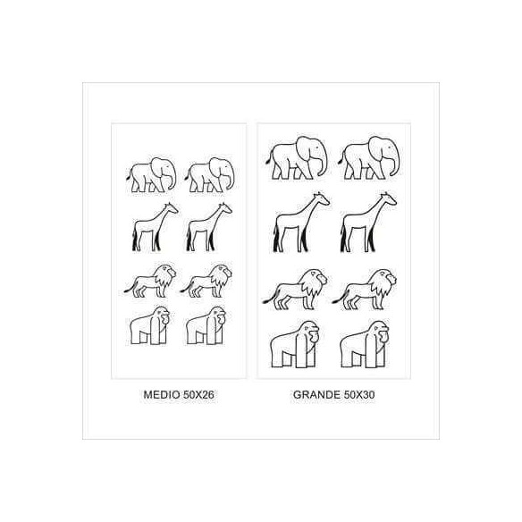 Cartela Adesivo Decorativo animais selva