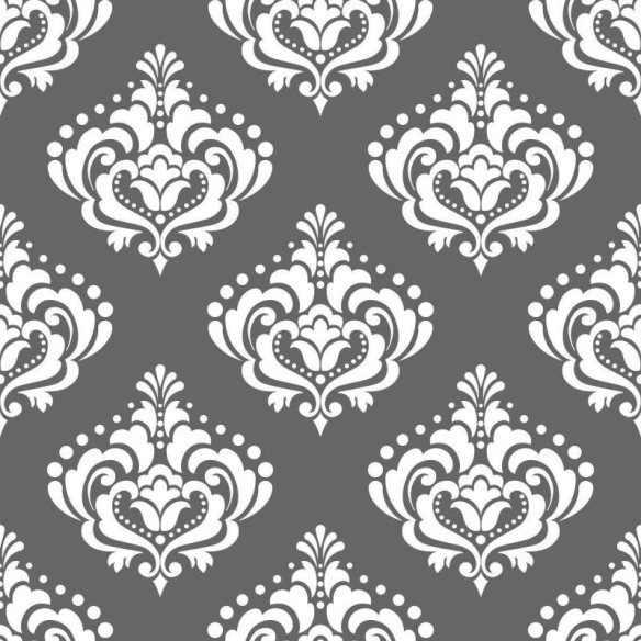 Papel de Parede Adesivo Arabesco Cinza Escuro N04154