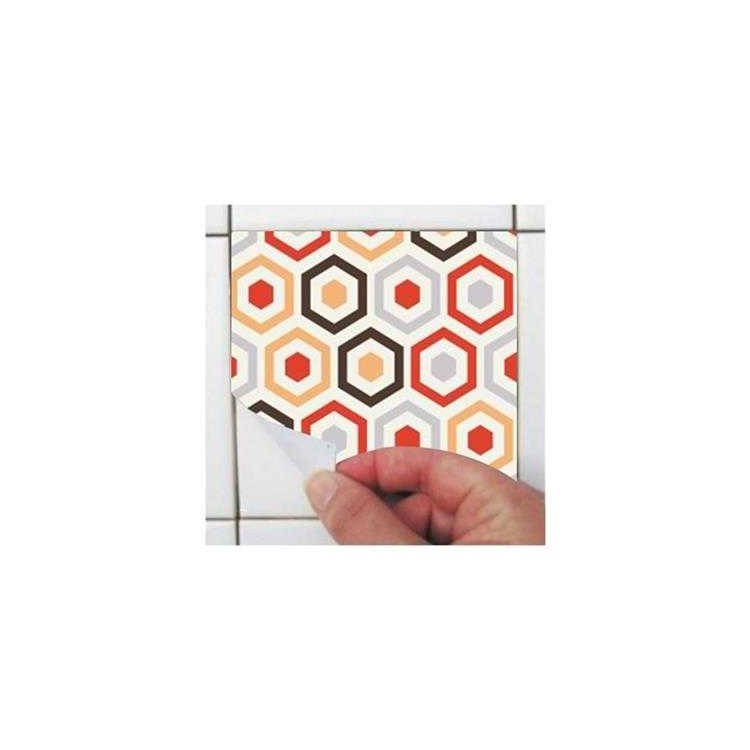 ADESIVO AZULEJO ABSTRATO GEOMÉTRICO RETRÔ 0170