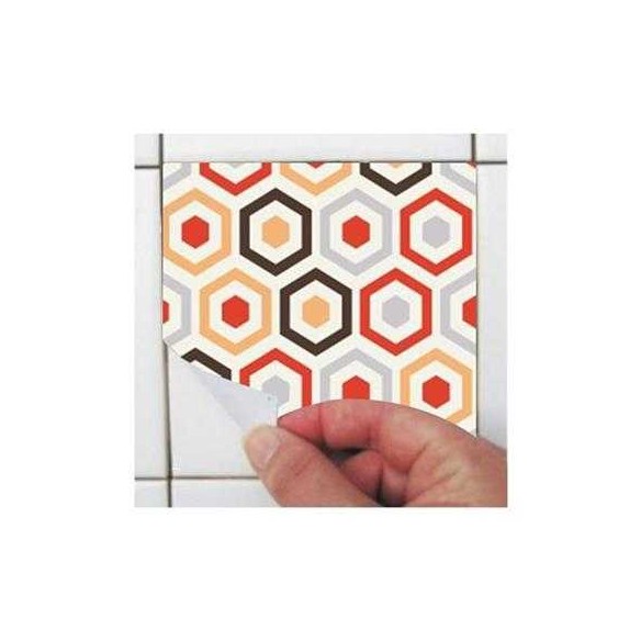 ADESIVO AZULEJO ABSTRATO GEOMÉTRICO RETRÔ 0170