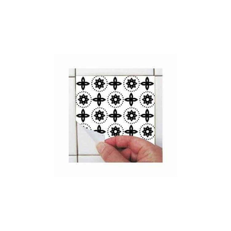 ADESIVO AZULEJO ABSTRATO PRETO E BRANCO 285769721