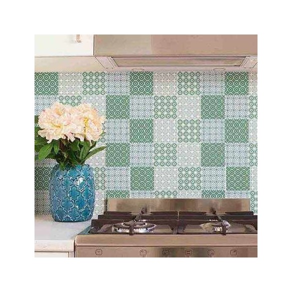 ADESIVO AZULEJO ABSTRATO VERDE 284579723