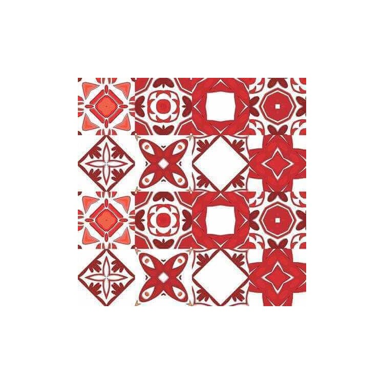 ADESIVO AZULEJO ABSTRATO VERMELHO E BRANCO 2801709
