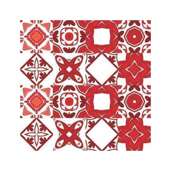 ADESIVO AZULEJO ABSTRATO VERMELHO E BRANCO 2801709