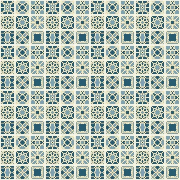Papel de Parede Adesivo Azulejo Azul e Verde...