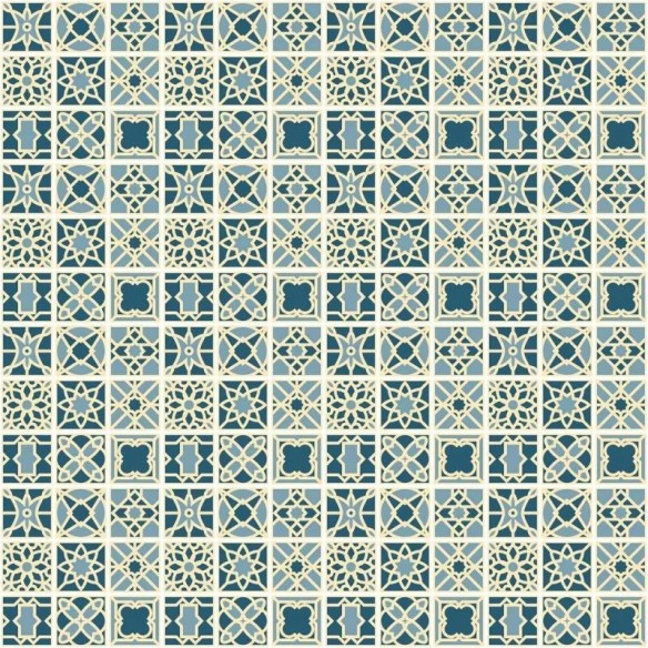 Papel de Parede Adesivo Azulejo Azul e Verde N04163
