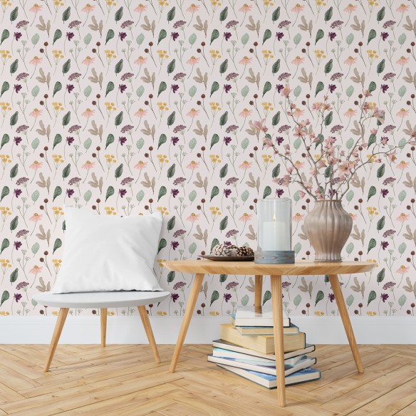 Papel de Parede Adesivo Folha Floral N02140