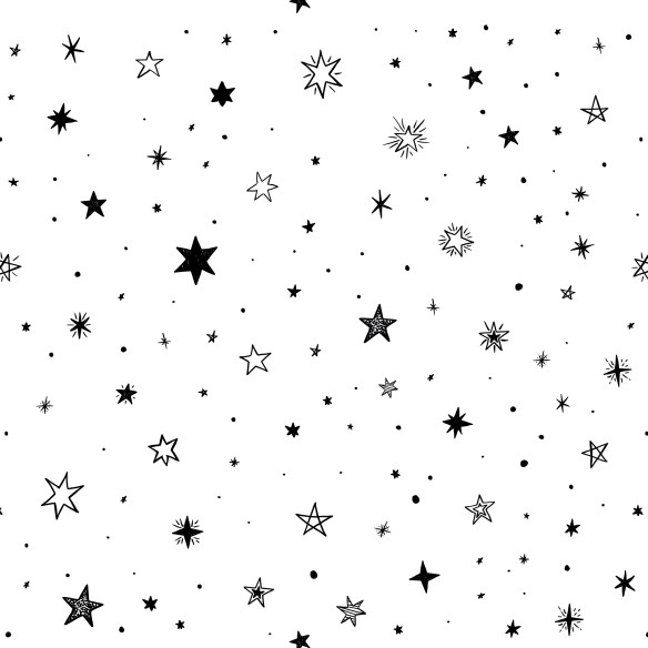 Papel de Parede Adesivo Estrelas Preto e Branco N05065