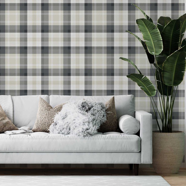 Papel de parede xadrez preto e cinza exclusivo  Grey plaid wallpaper,  Checker wallpaper, Plaid wallpaper