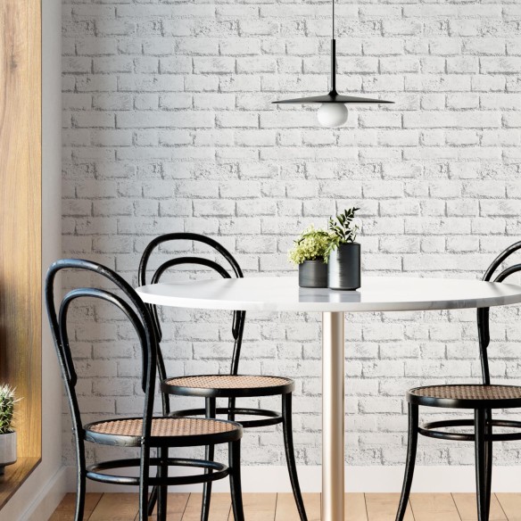 Papel de Parede Adesivo Tijolos White Brick N013292