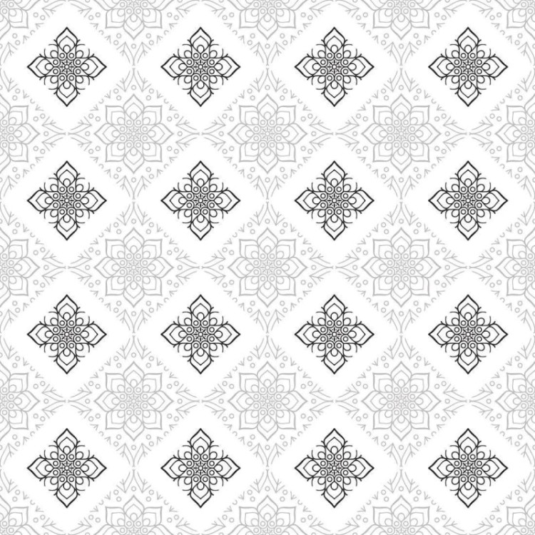 Papel de Parede Adesivo Azulejo Floral Mandala...