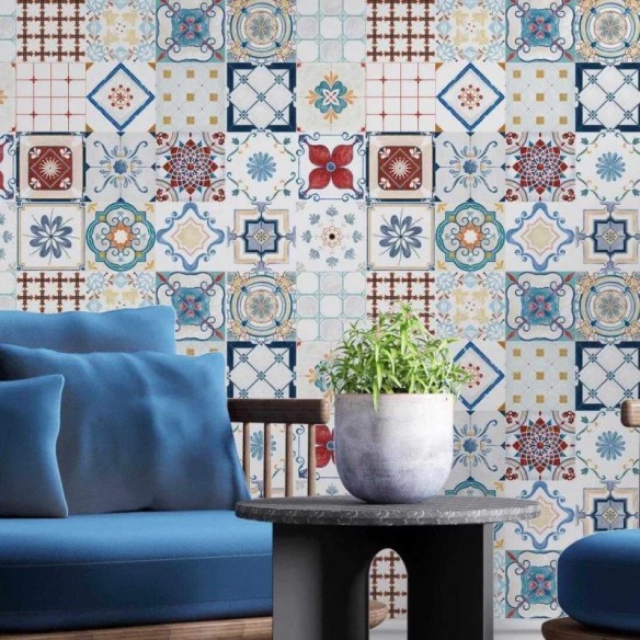 Papel de Parede Adesivo Azulejo Português N3463