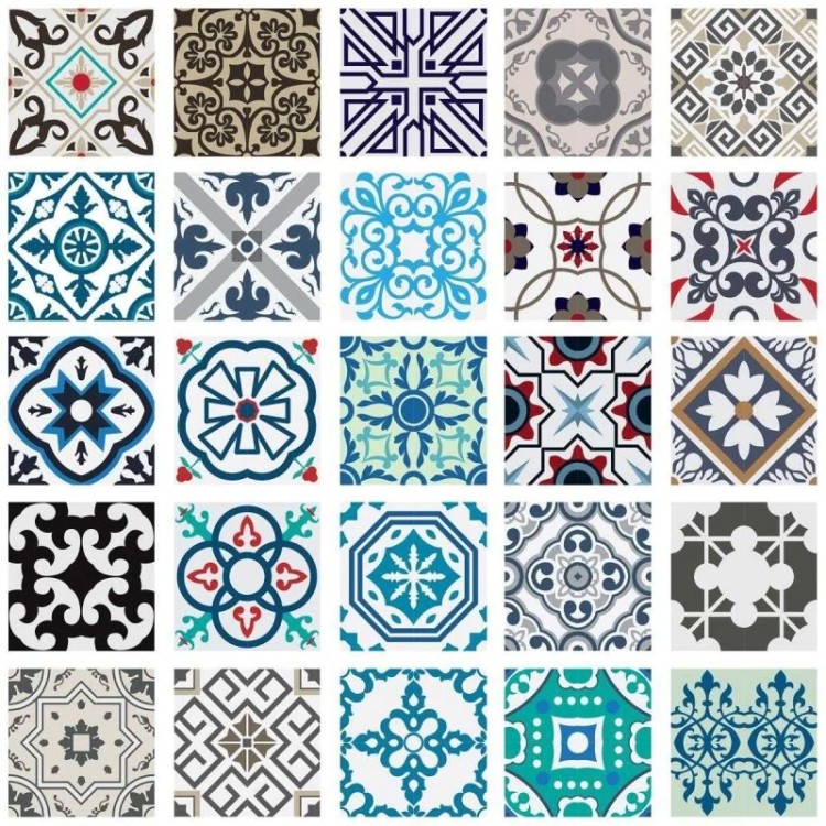 Papel de Parede Adesivo Azulejo Português...