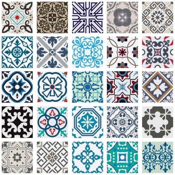 Papel de Parede Adesivo Azulejo Português Vintage N04097
