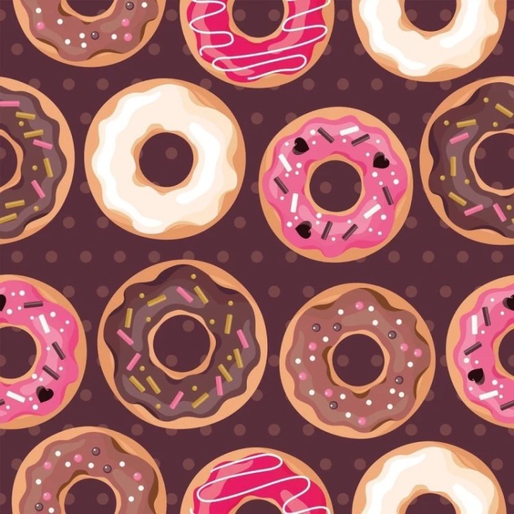 Papel de Parede Adesivo Donuts Doces N018007