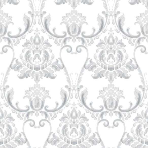 Papel de Parede Adesivo Arabesco Cinza N04139