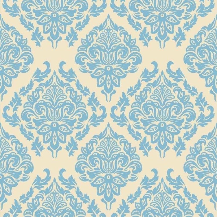 Papel de Parede Adesivo Arabesco Clássico Azul...