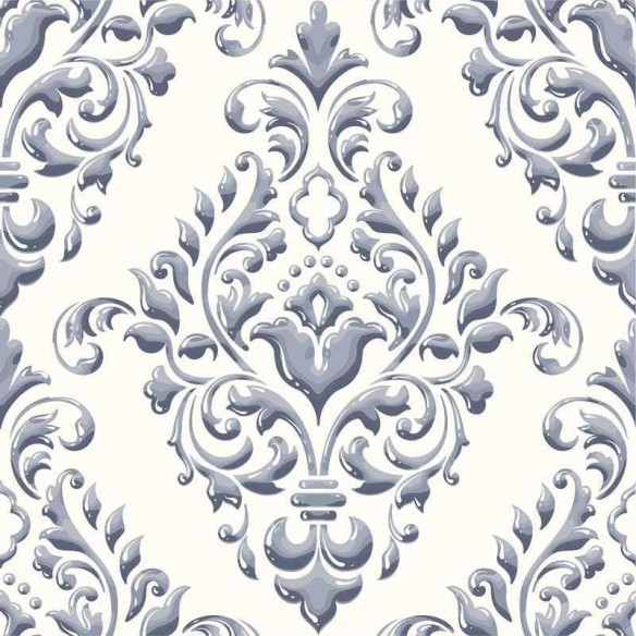 Papel de Parede Adesivo Arabesco Clássico Branco N05198