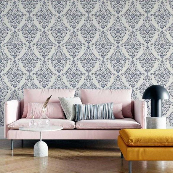 Papel de Parede Adesivo Arabesco Clássico Branco N05198