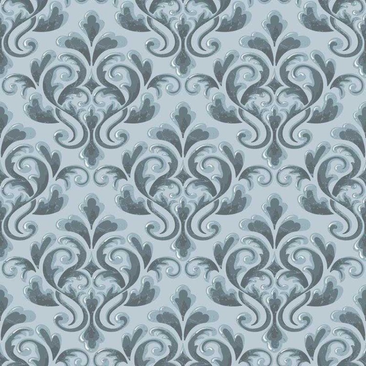 Papel de Parede Adesivo Arabesco Clássico Cinza...